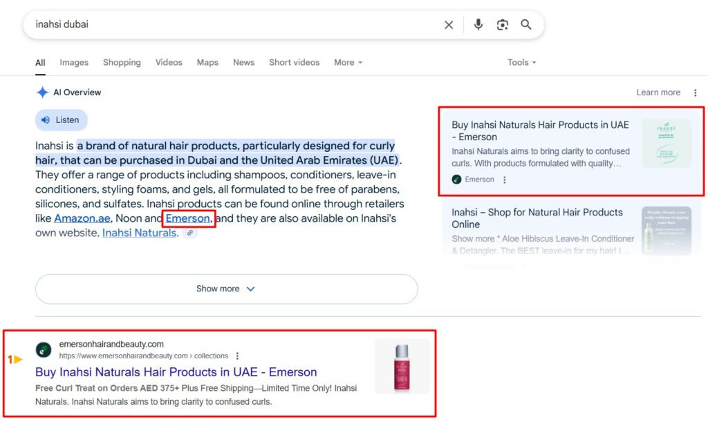 Emerson AI Generative Search Result
